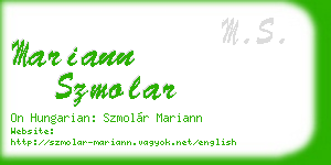 mariann szmolar business card